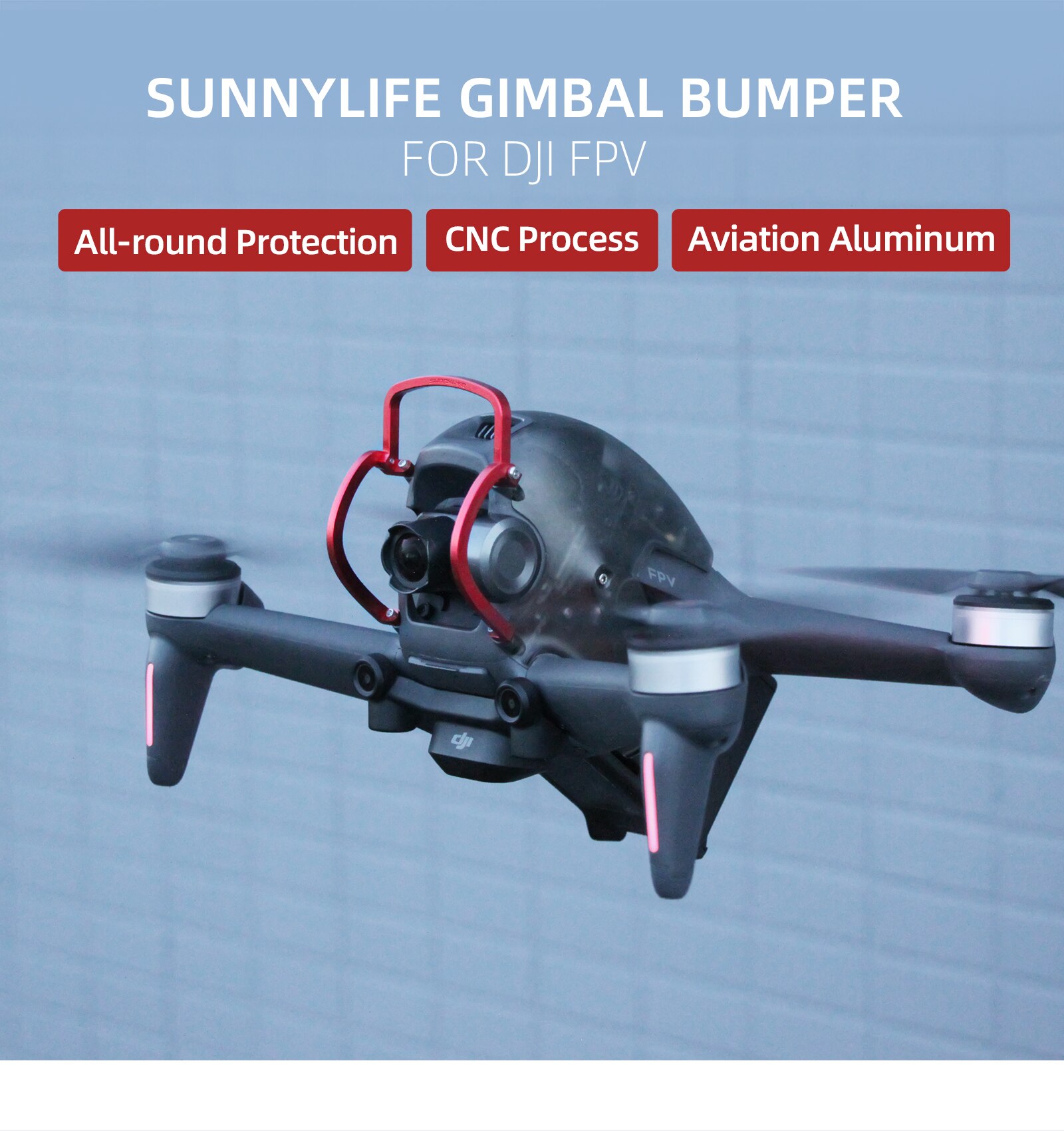 Gimbal Camera Aluminum Alloy Anti-collision Bar for DJI FPV Combo Drone Gimbal Bumper protector Gimbal Lens Bumper Accessories