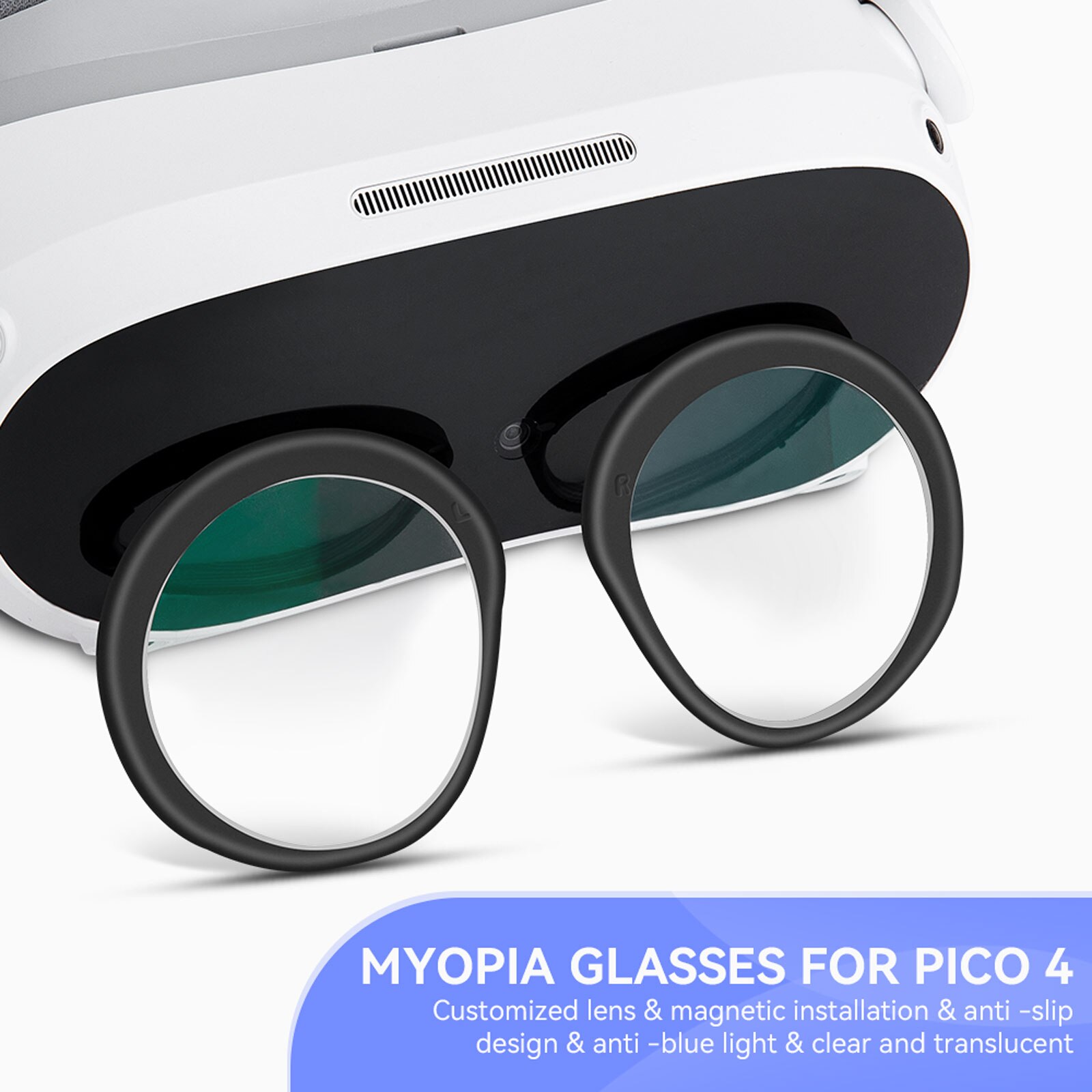 Myopia Lens for PICO 4 Anti Blue Light Glasses Quick Disassemble Protection VR Magnetic Prescription Lenses accessories