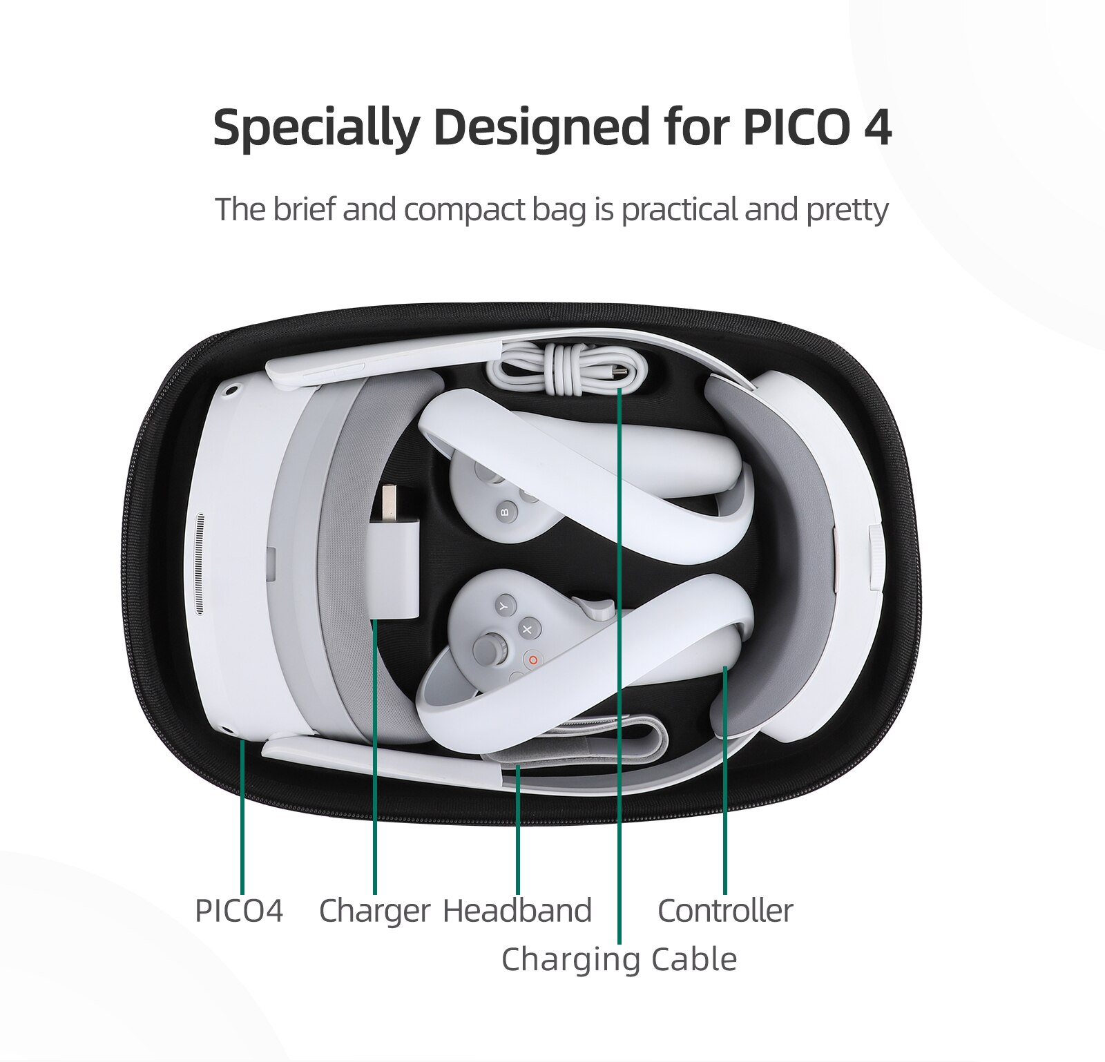 Bag For Pico 4 VR Accessories Travel Carrying Case Portable Box Carrying Storage Bag For Pico4 VR Headset Protective Case
