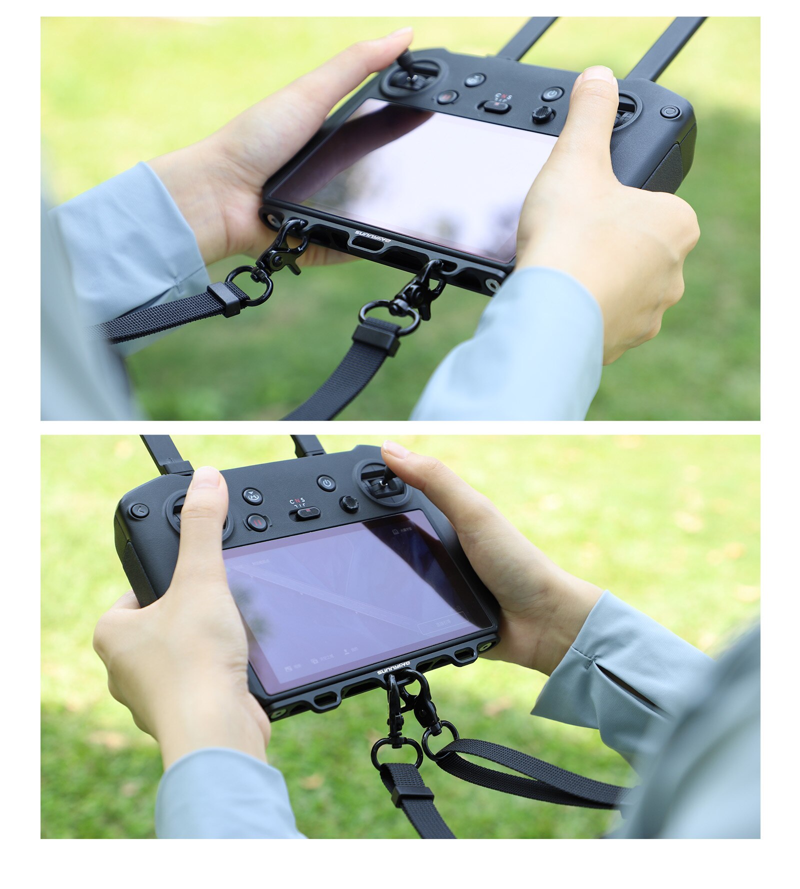 For DJI RC Pro Smart Controller High-bright Display Lanyard Neck Strap Glass Film Controller Silicone Case Set Accessories