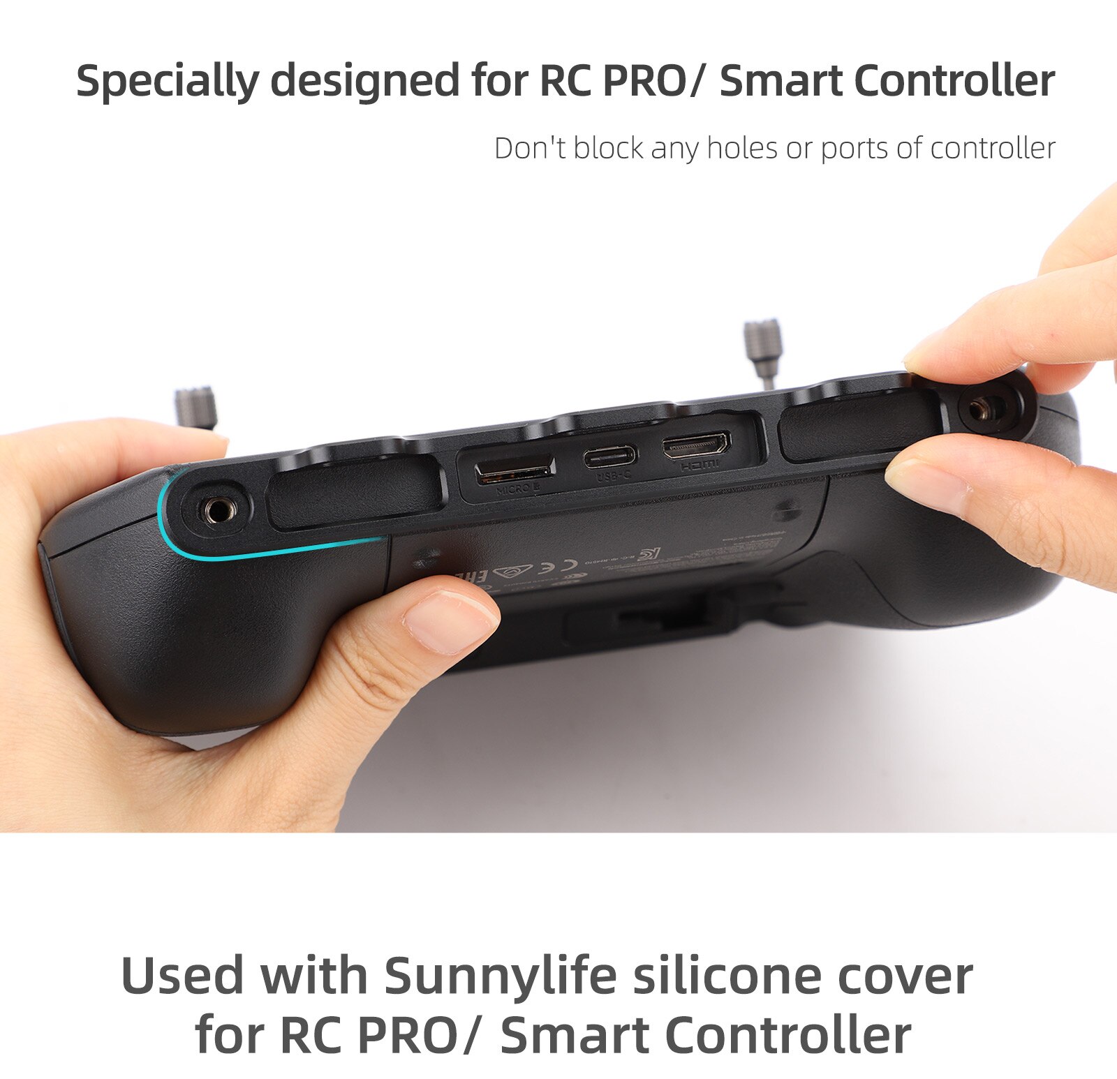 For DJI RC Pro Smart Controller High-bright Display Lanyard Neck Strap Glass Film Controller Silicone Case Set Accessories