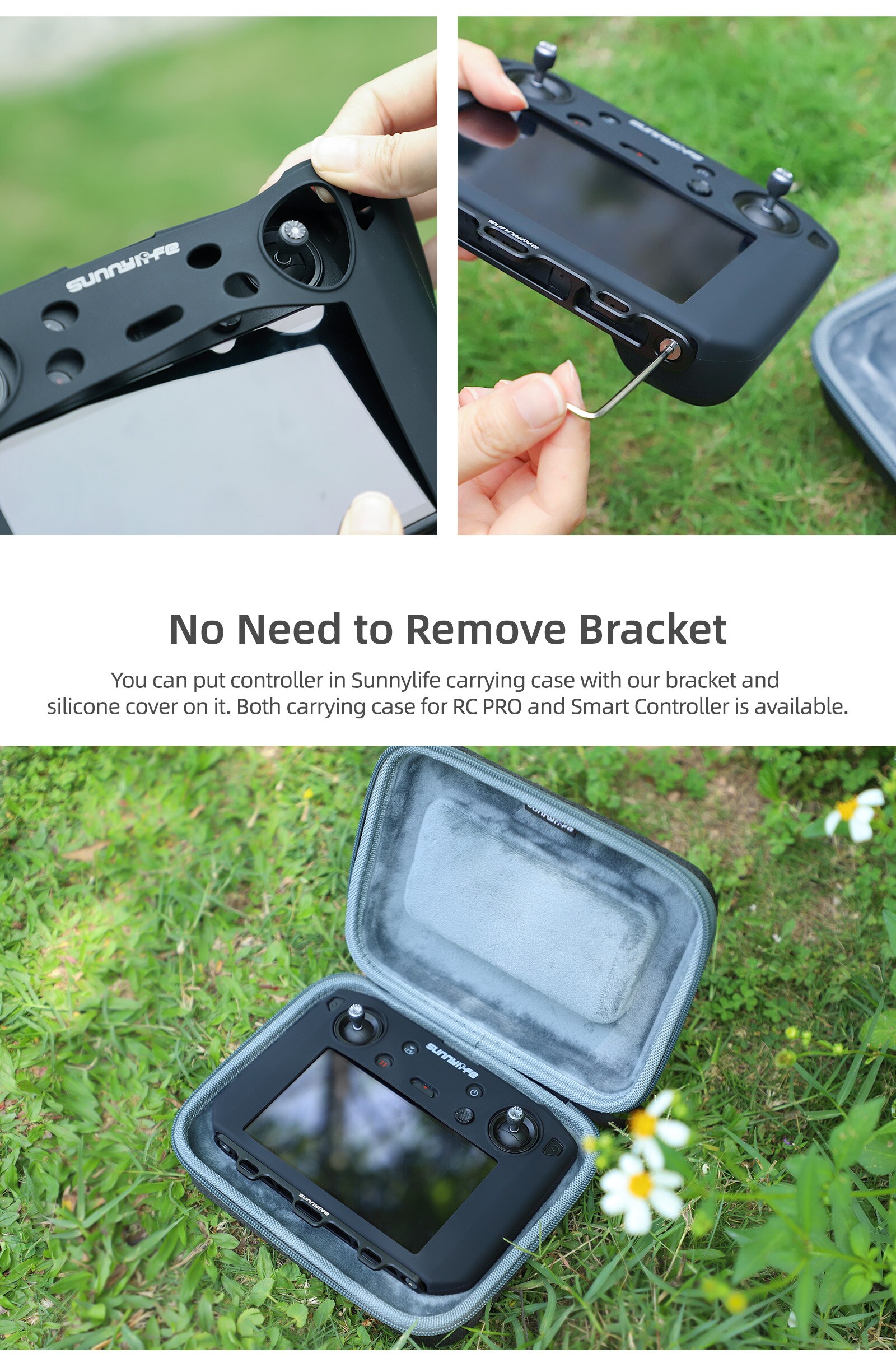 For DJI RC Pro Smart Controller High-bright Display Lanyard Neck Strap Glass Film Controller Silicone Case Set Accessories