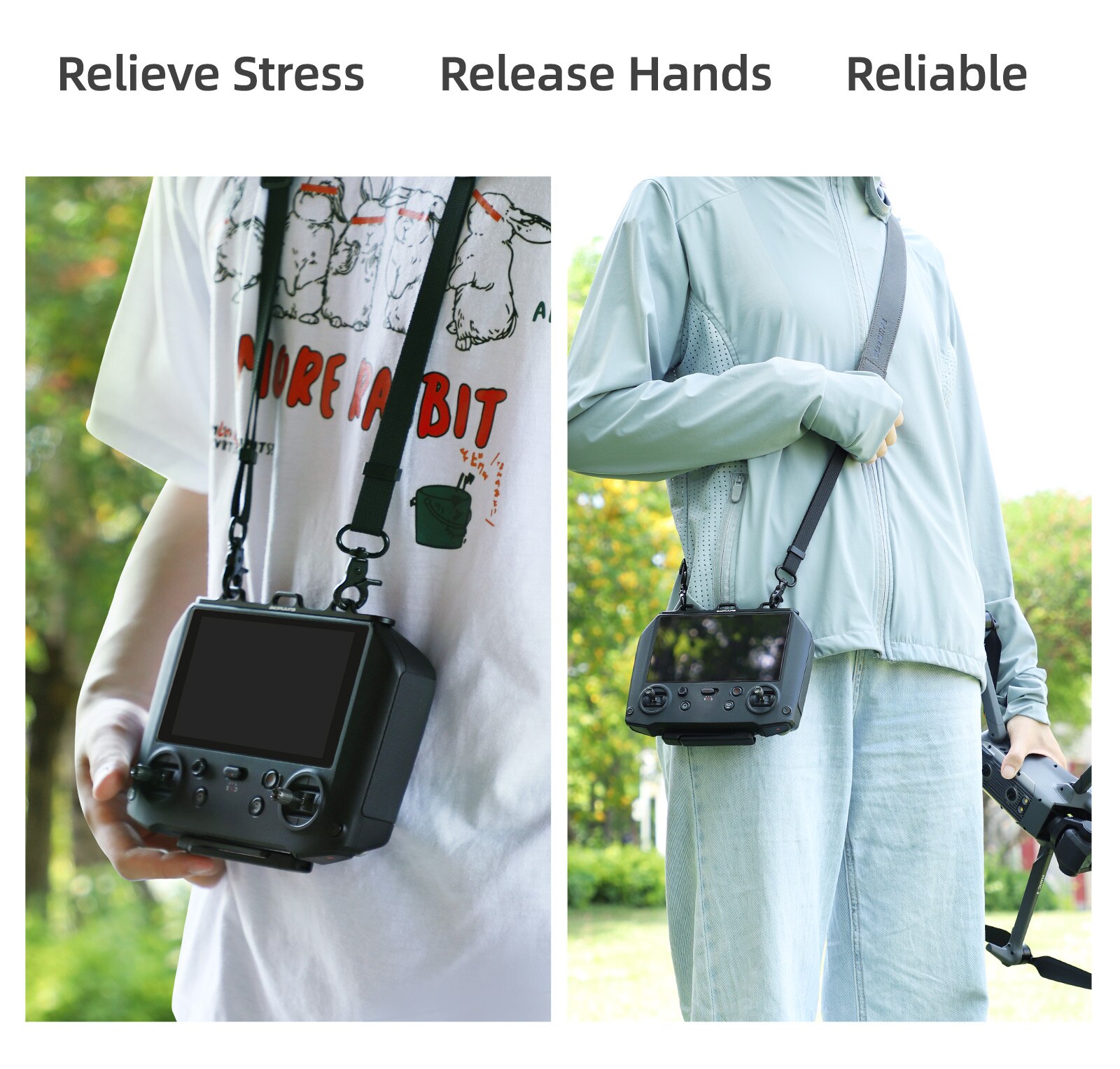 For DJI RC Pro Smart Controller High-bright Display Lanyard Neck Strap Glass Film Controller Silicone Case Set Accessories