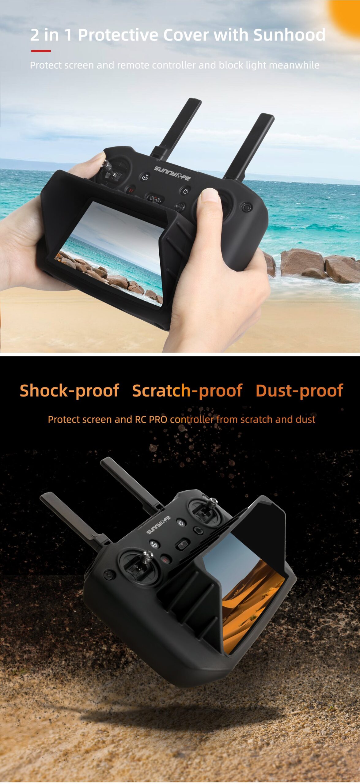 For DJI Mavic 3 Remote Control Silicone Case Protective Case for Dji Mavic3 Cine RC PRO Remote Control with Sun Hood Accessories