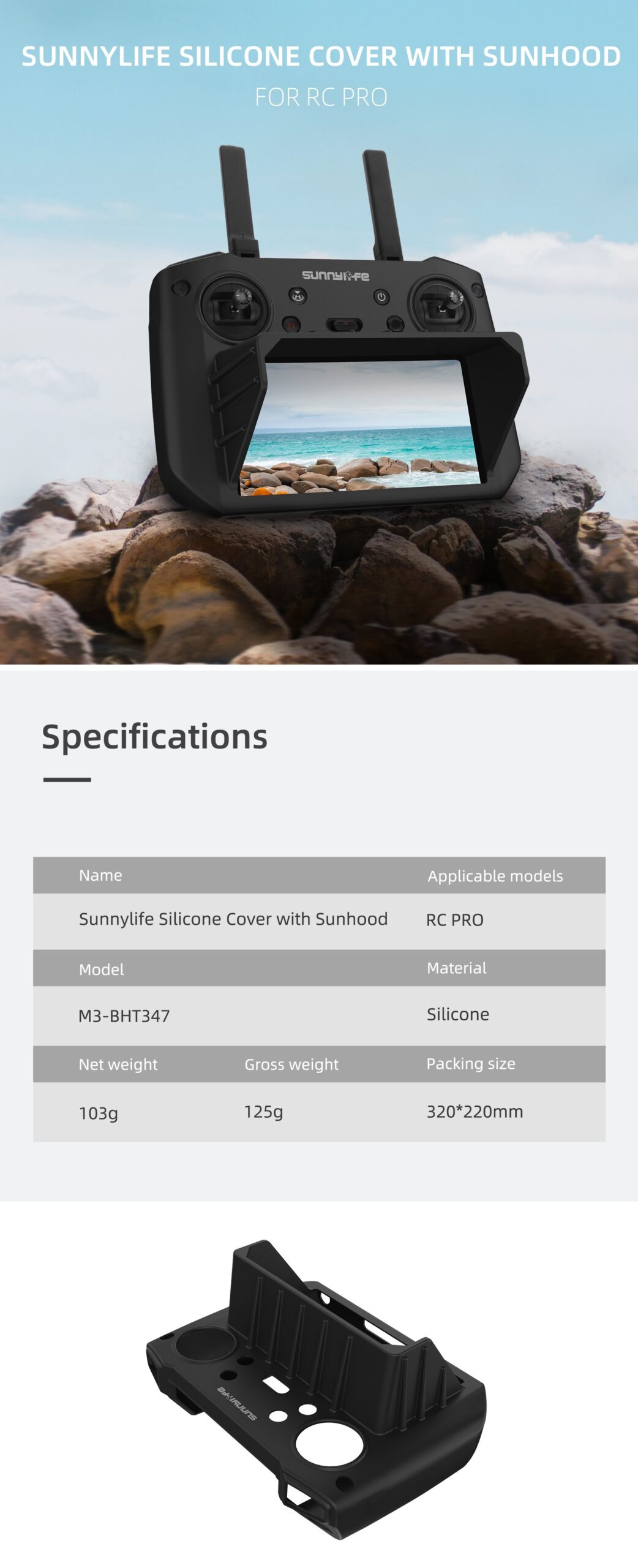 For DJI Mavic 3 Remote Control Silicone Case Protective Case for Dji Mavic3 Cine RC PRO Remote Control with Sun Hood Accessories