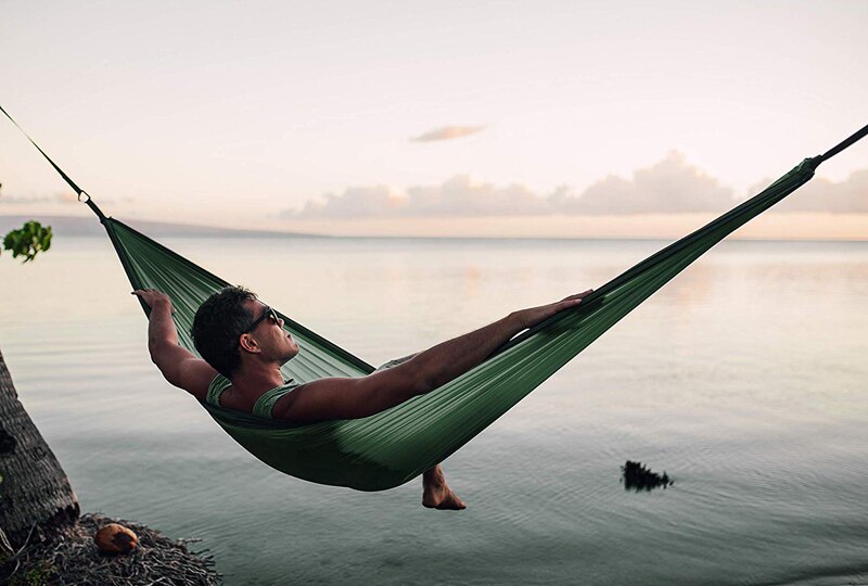 210T Nylon Parachute Hammock Light Weight Outdoor Camping Portable Single Hammock with hammock ropes and hammock carabiners