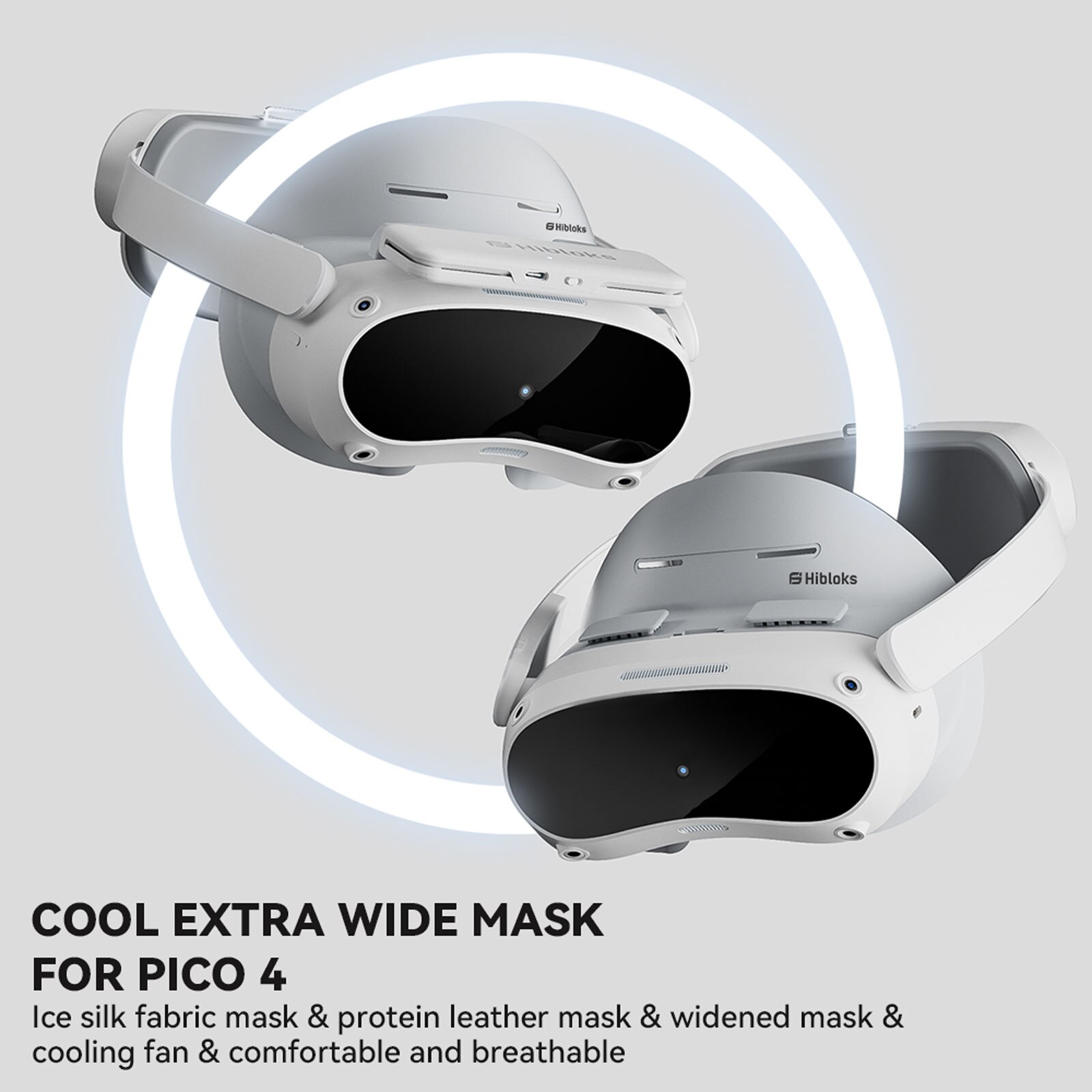 Cooling Fan for PICO4 VR Headset Active Ventilation Air Circulation Breathable Facial Interface Pad PICO4 Eye Cover Accessories