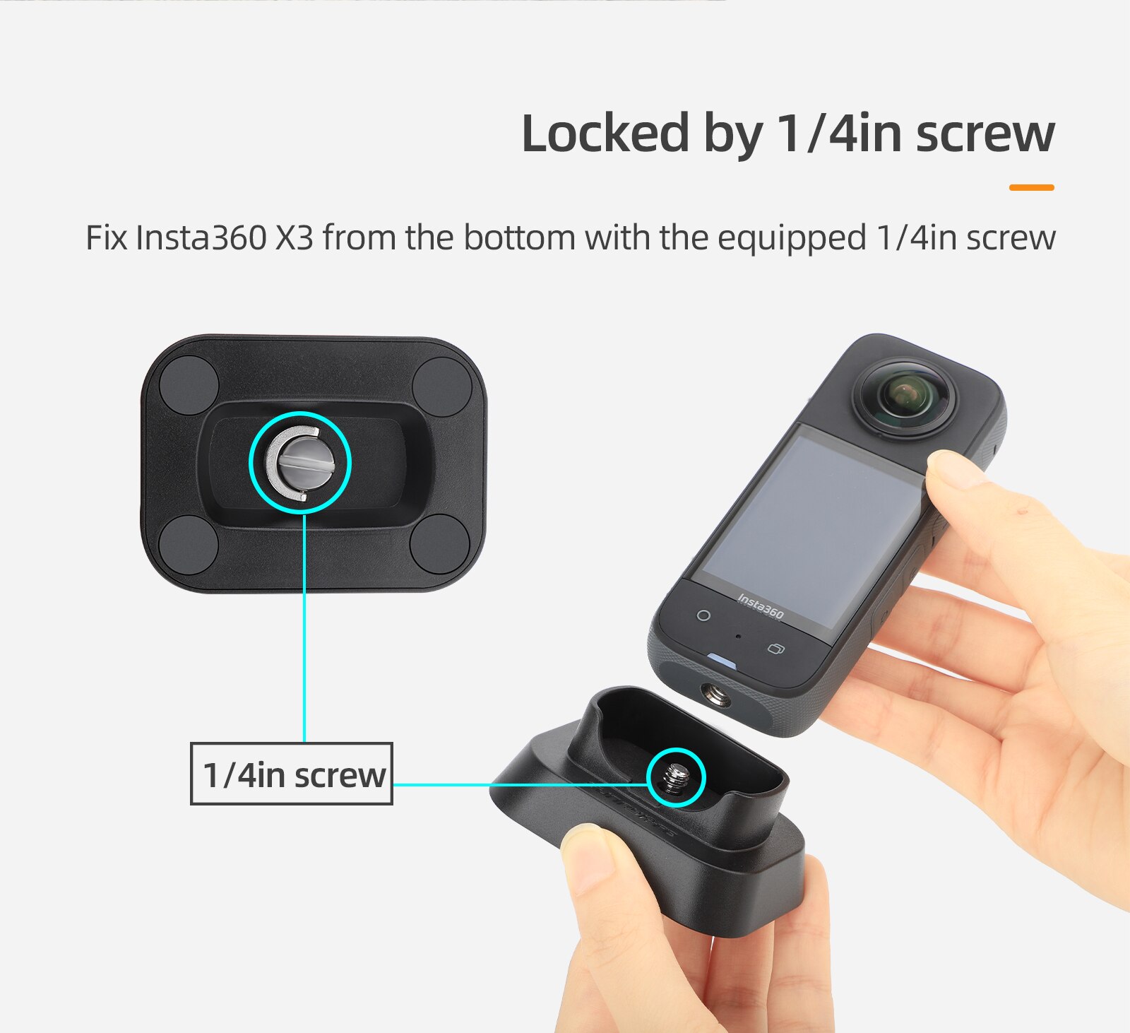 For Insta360 Panoramic Camera Desktop Support Bracket Plastic 1/4 Screw Fixed Vertical Base For Insta360 X3 Camera Accessories