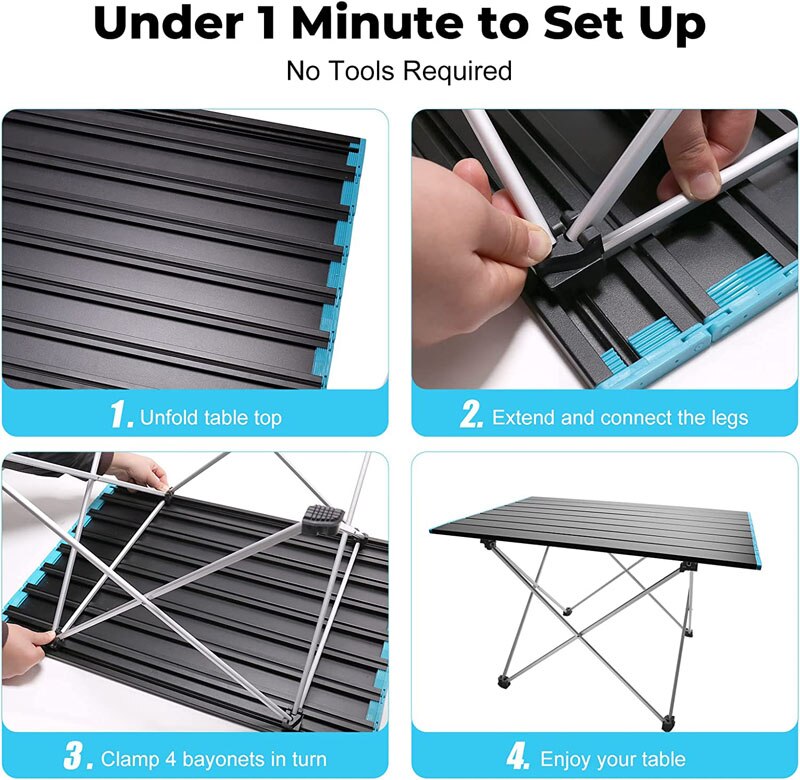 Camping Folding Roll Tables Picnic Foldable Large Size Desks Outdoor Recreation Kitchen Tourist Travel Supplies