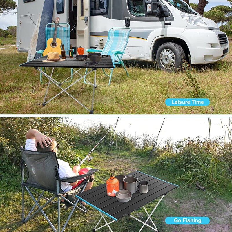 Camping Folding Roll Tables Picnic Foldable Large Size Desks Outdoor Recreation Kitchen Tourist Travel Supplies