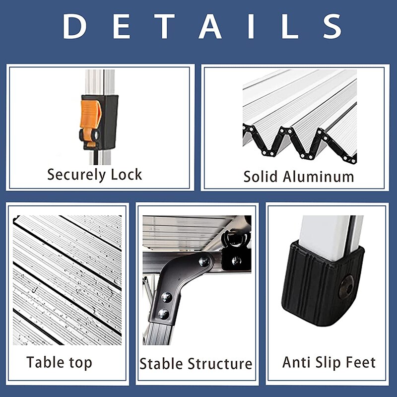 Zowee Camping  Portable Foldable Table for Outdoor Picnic Barbecue Tours Tableware Ultra Light Folding Computer Bed Desk