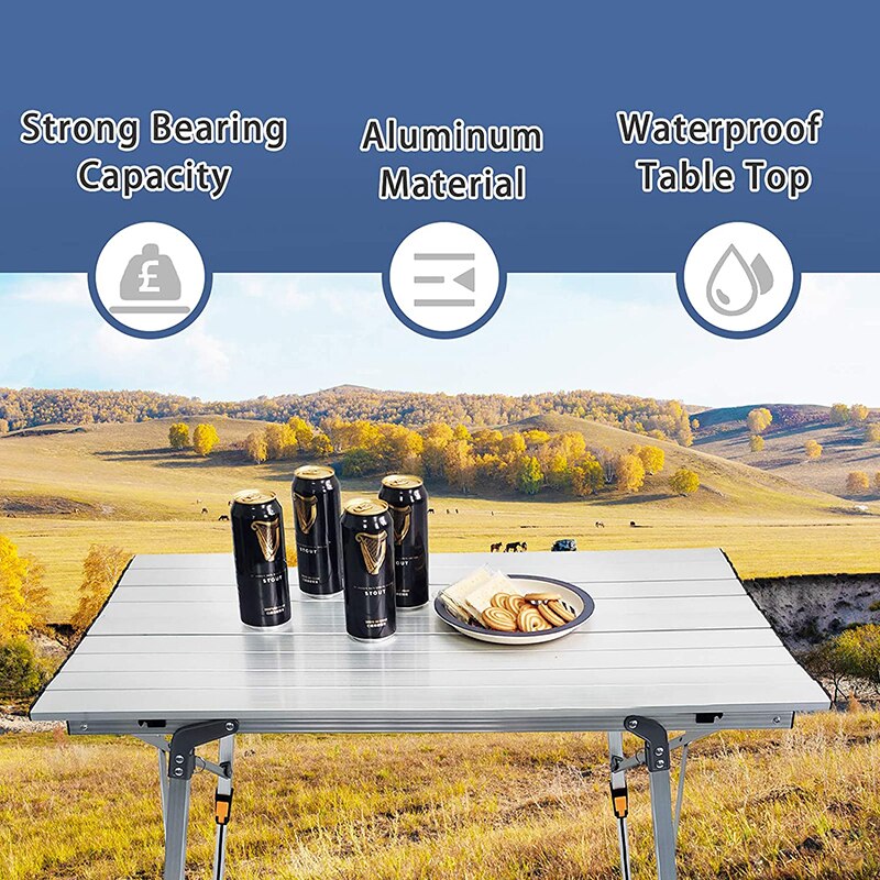 Zowee Camping  Portable Foldable Table for Outdoor Picnic Barbecue Tours Tableware Ultra Light Folding Computer Bed Desk