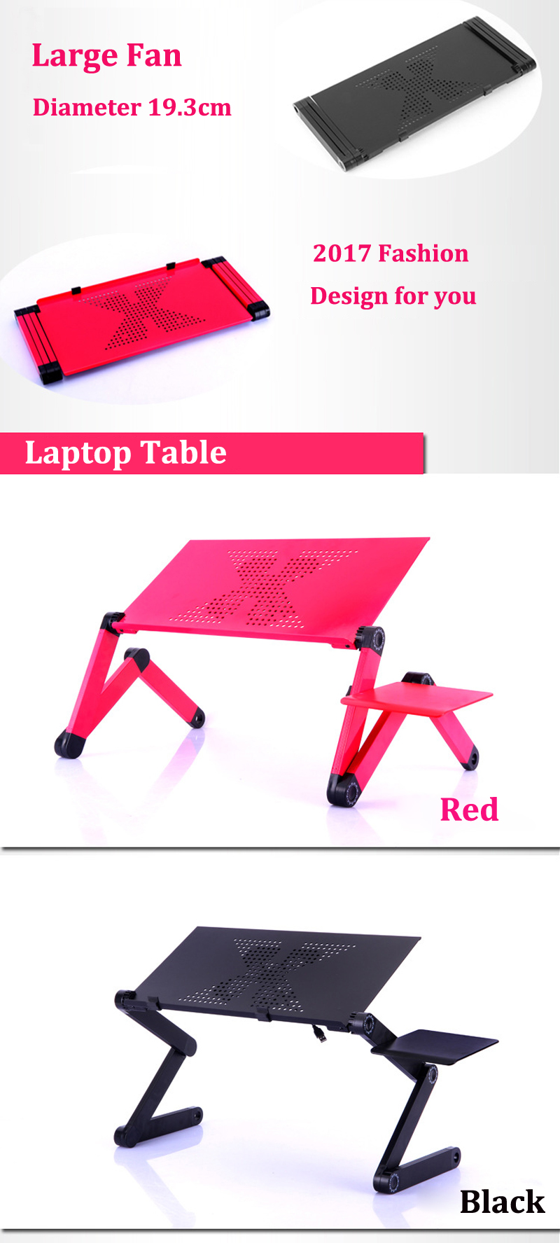 Adjustable Portable Laptop Table Stand Lap Sofa Bed Tray Computer Notebook Desk bed table with Mouse Board ZW-CD05