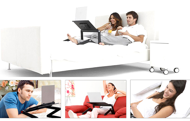 Adjustable Portable Laptop Table Stand Lap Sofa Bed Tray Computer Notebook Desk bed table with Mouse Board ZW-CD05