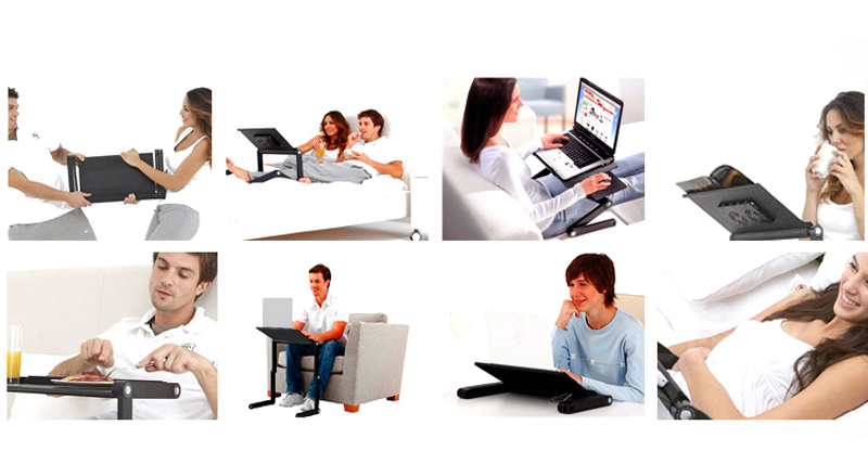 Adjustable Portable Laptop Table Stand Lap Sofa Bed Tray Computer Notebook Desk bed table with Mouse Board ZW-CD05