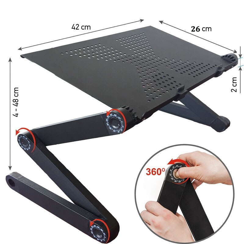 Adjustable Portable Laptop Table Stand Lap Sofa Bed Tray Computer Notebook Desk bed table