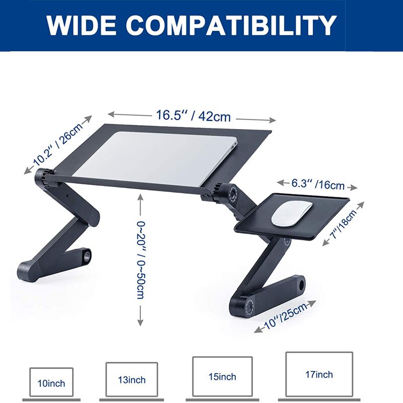 Adjustable Portable Laptop Table Stand Lap Sofa Bed Tray Computer Notebook Desk bed table