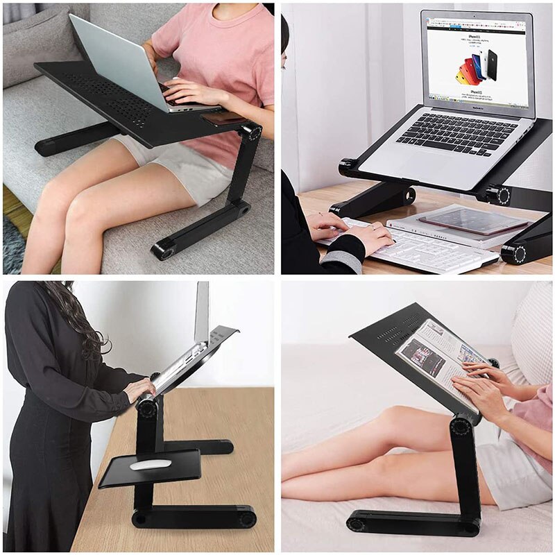 Adjustable Portable Laptop Table Stand Lap Sofa Bed Tray Computer Notebook Desk bed table with Mouse Board ZW-CD05