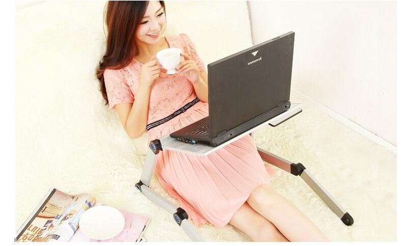 Adjustable Portable Laptop Table Stand Lap Sofa Bed Tray Computer Notebook Desk bed table with Mouse Table ZW-CD06