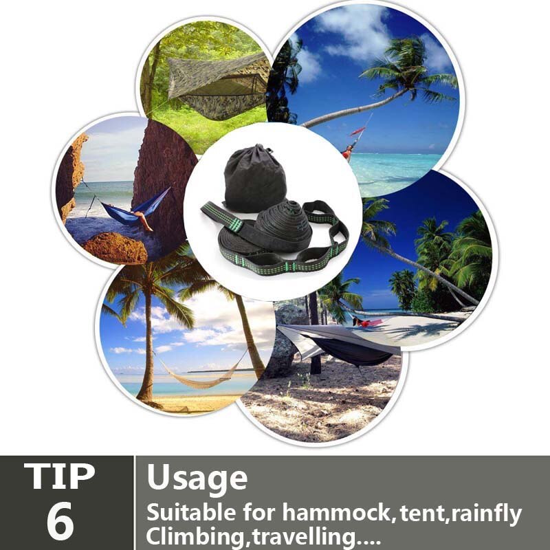 Super Strong Hammock Strap Hanging Hammock Belt Hamaca Hamak for Camping,Traveling,Portable Hanging Tree Rope ZW-S06