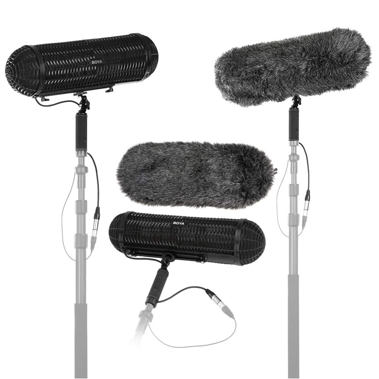 BOYA BY-WS1000 Microphones Blimp Windshield Suspension System for Shotgun Mic for Canon Nikon Sony DSLR Camcorder Recorder 3pcs
