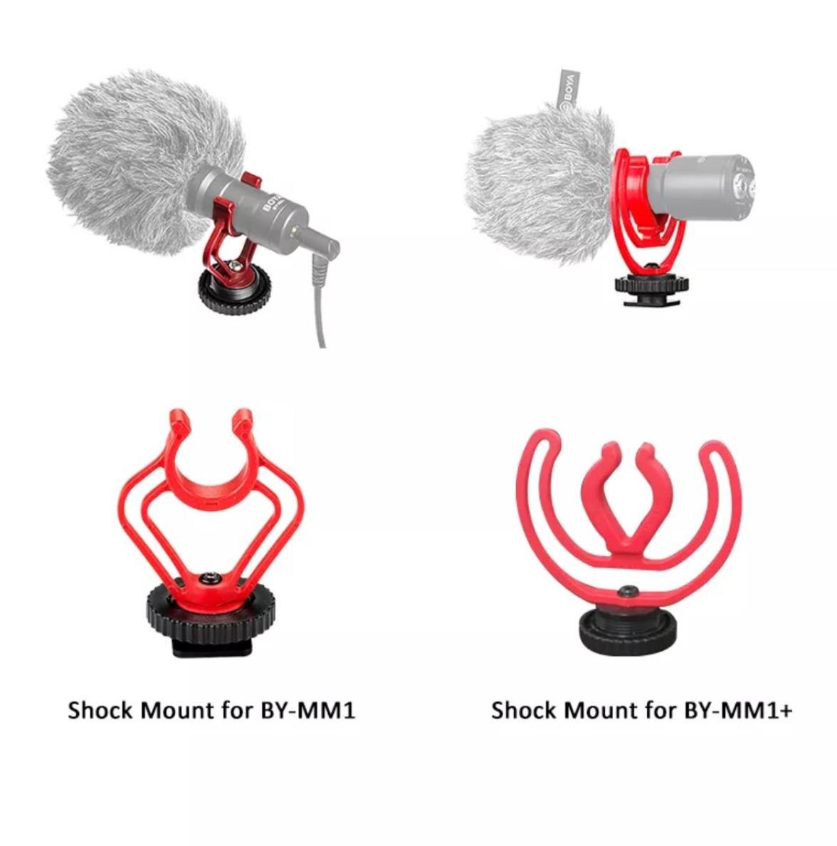 BOYA 2PCS Anti-shock Shock Mount for BY-MM1 MM1+ Shotgun Microphone On DSLR Camera Mic Stand Hotshoe Shockmount Micro Accessorie