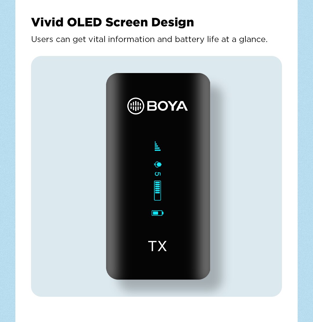 BOYA BY-XM6-K1-K6 Wireless Lavalier Microphone Portable Audio Video Recording Mic with Charging Case for Smartphone Camera Vlog