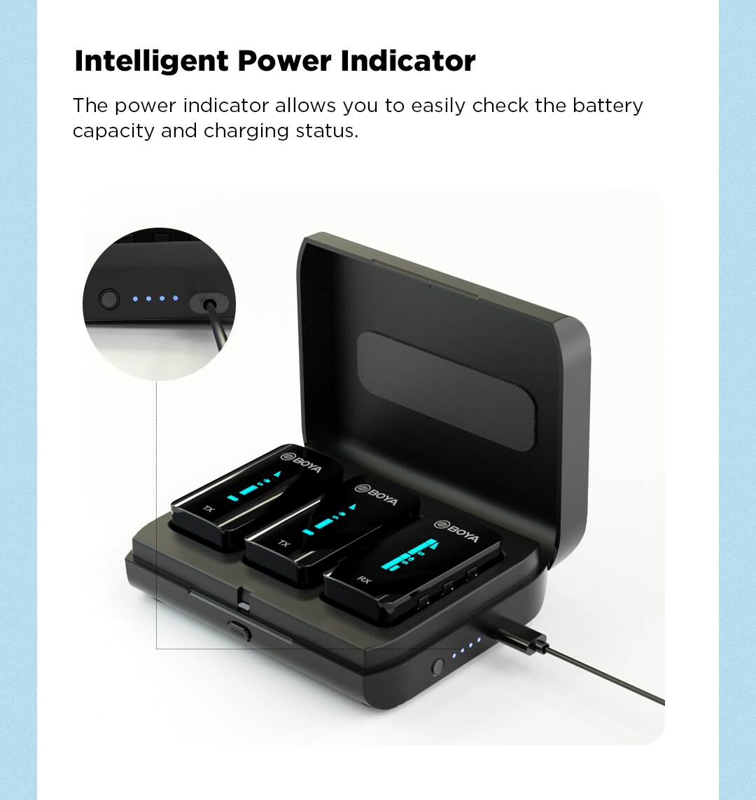 BOYA BY-XM6-K1-K6 Wireless Lavalier Microphone Portable Audio Video Recording Mic with Charging Case for Smartphone Camera Vlog