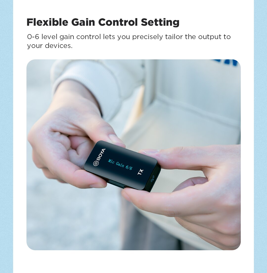 BOYA BY-XM6-K1-K6 Wireless Lavalier Microphone Portable Audio Video Recording Mic with Charging Case for Smartphone Camera Vlog