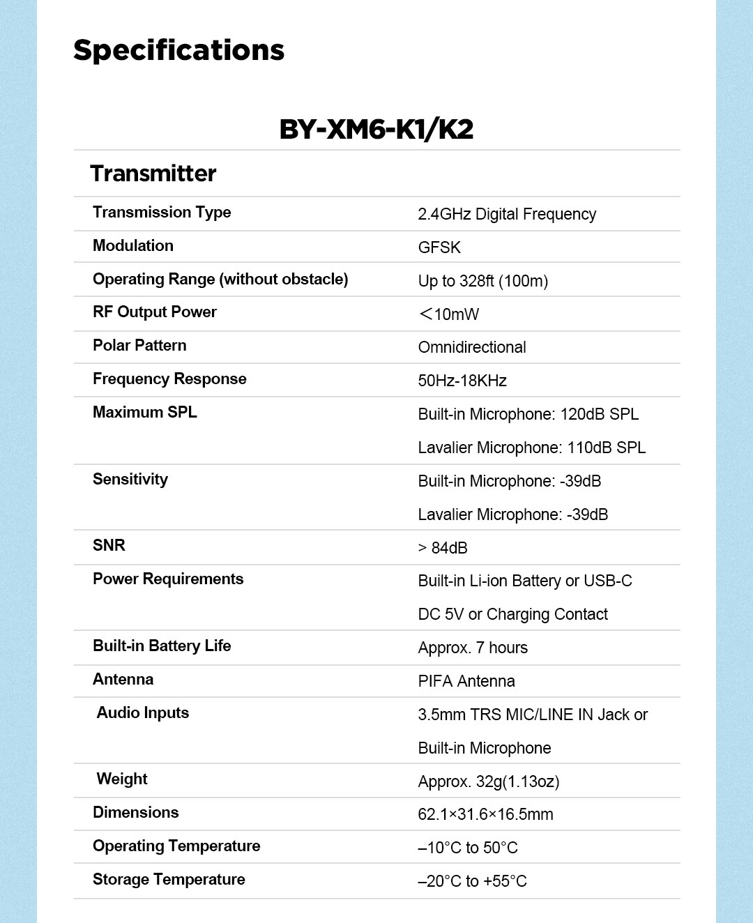 BOYA BY-XM6-K1-K6 Wireless Lavalier Microphone Portable Audio Video Recording Mic with Charging Case for Smartphone Camera Vlog