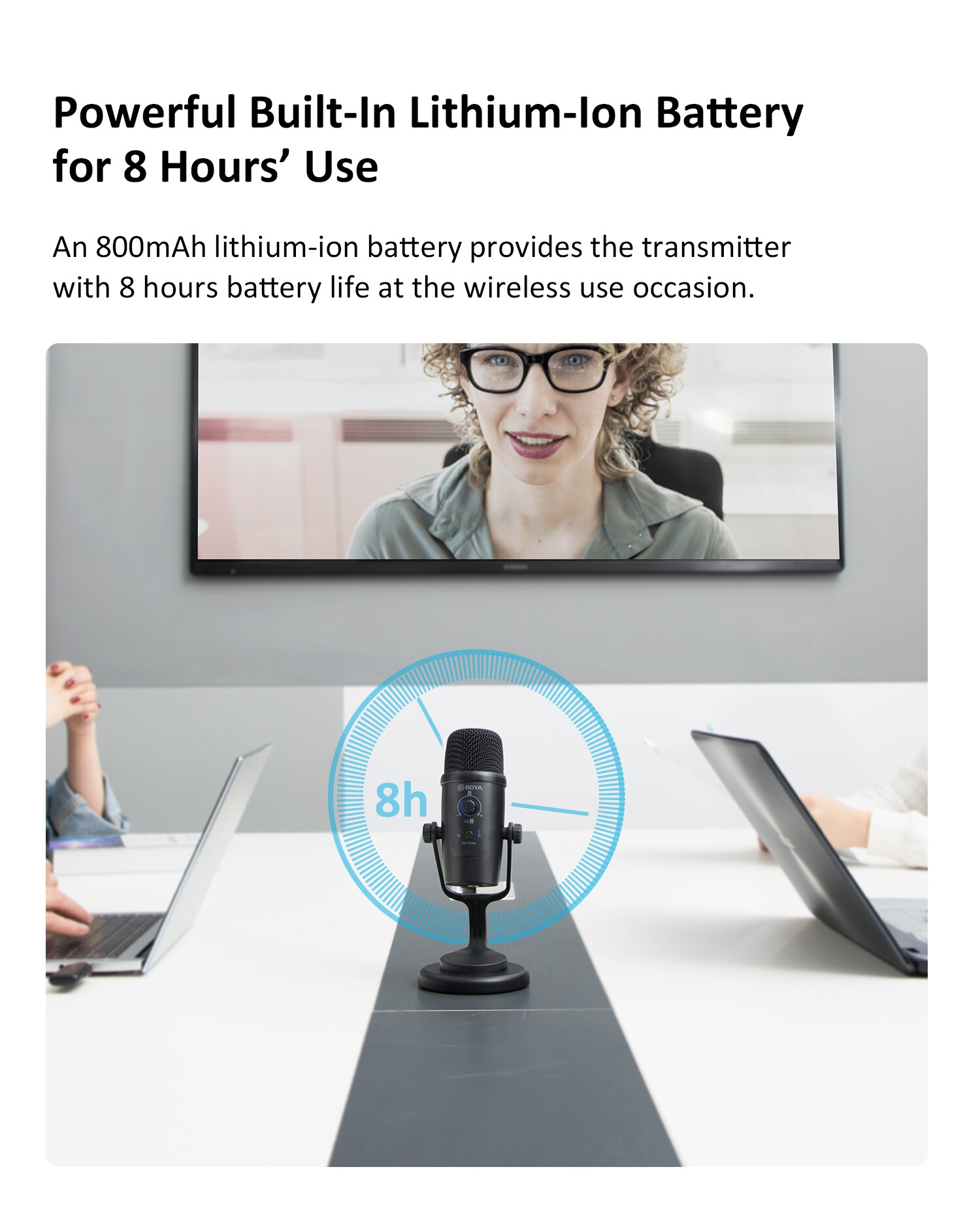 BOYA USB Condenser Wireless Microphone BY-PM500W Professional Mic for PC Laptop Streaming Recording Vocals Voice Gaming Metting