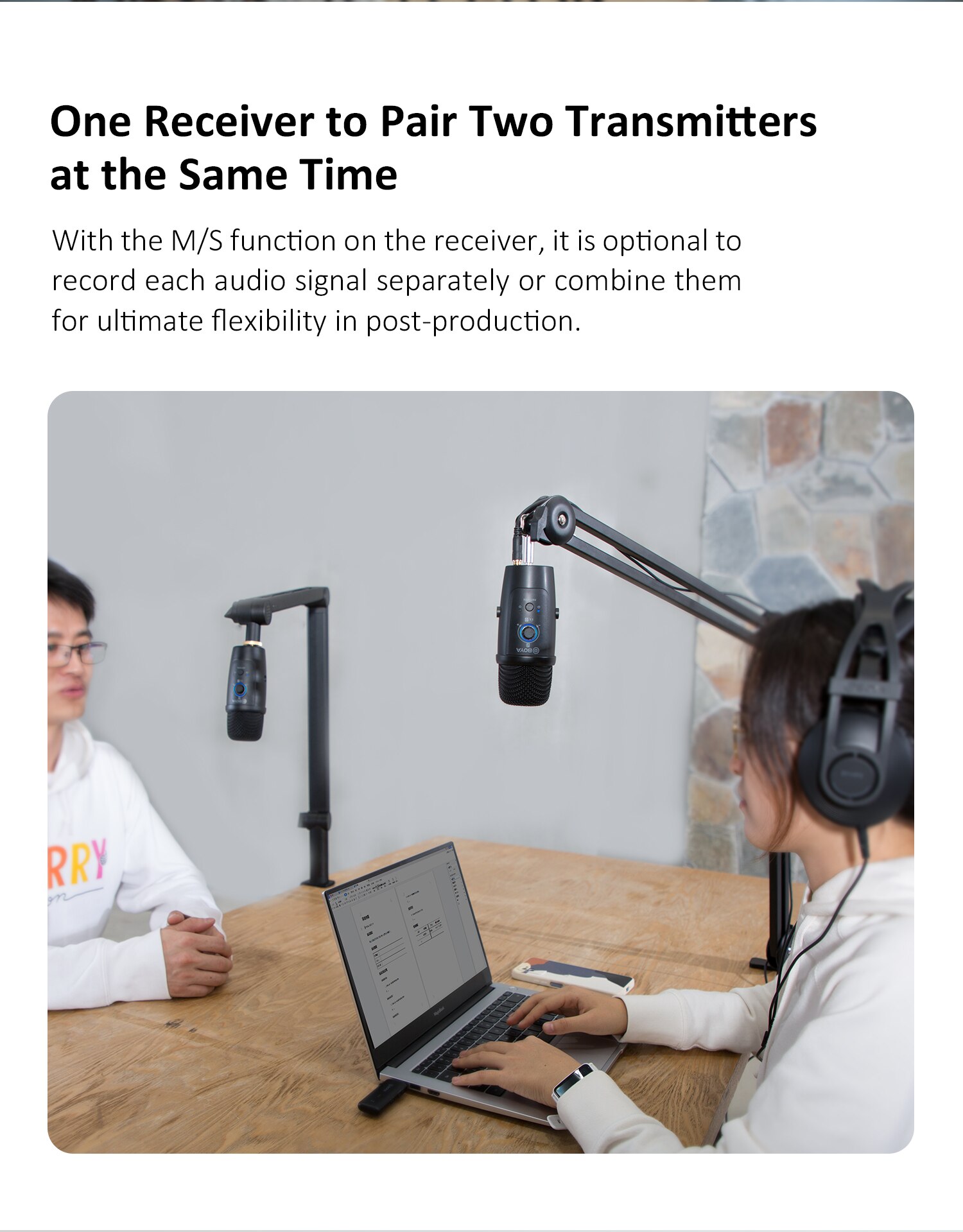 BOYA USB Condenser Wireless Microphone BY-PM500W Professional Mic for PC Laptop Streaming Recording Vocals Voice Gaming Metting