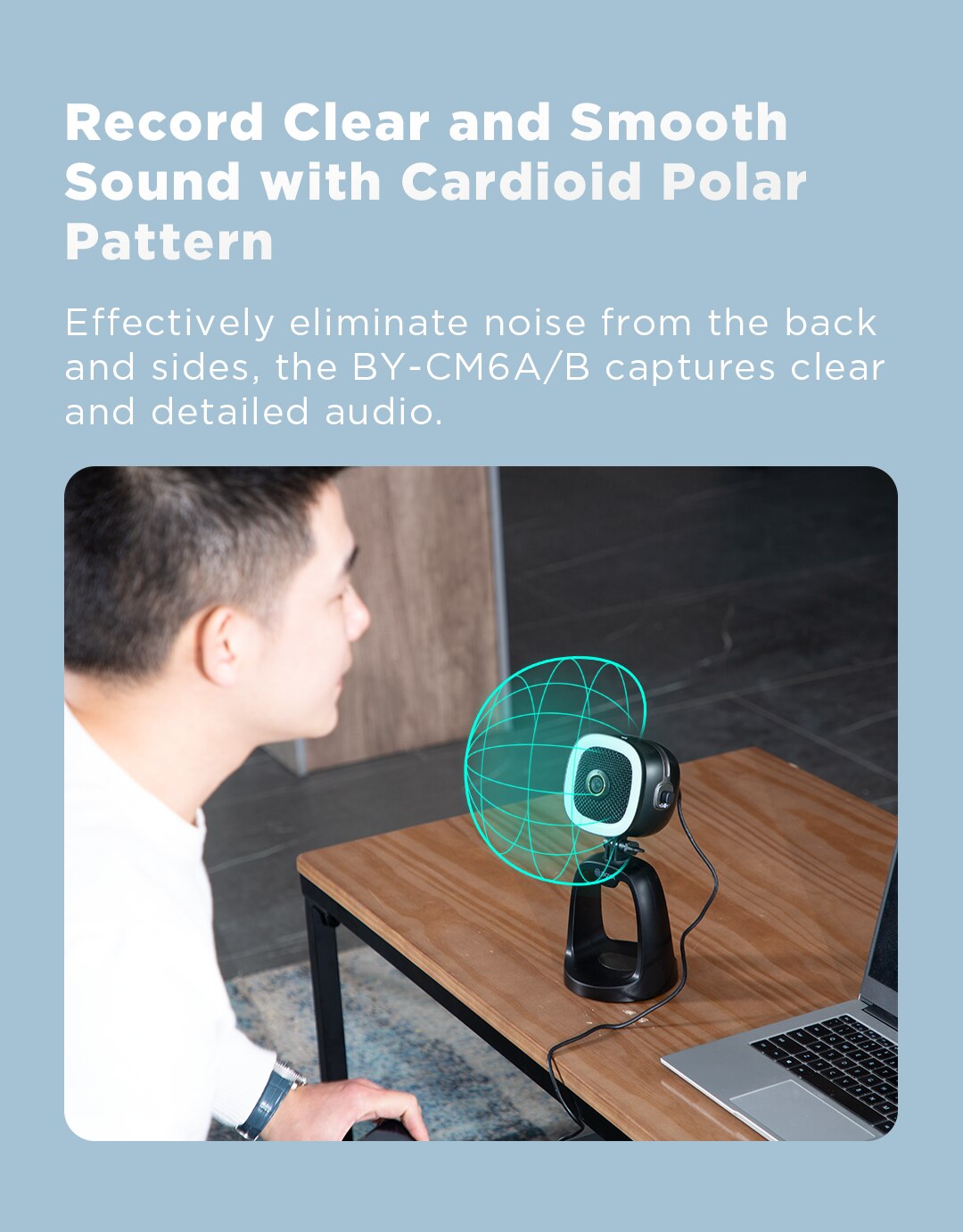 BOYA BY-CM6A/B Professional USB Condenser Microphones with LED Fill Light For PC Computer Singing Streaming Recording Studio