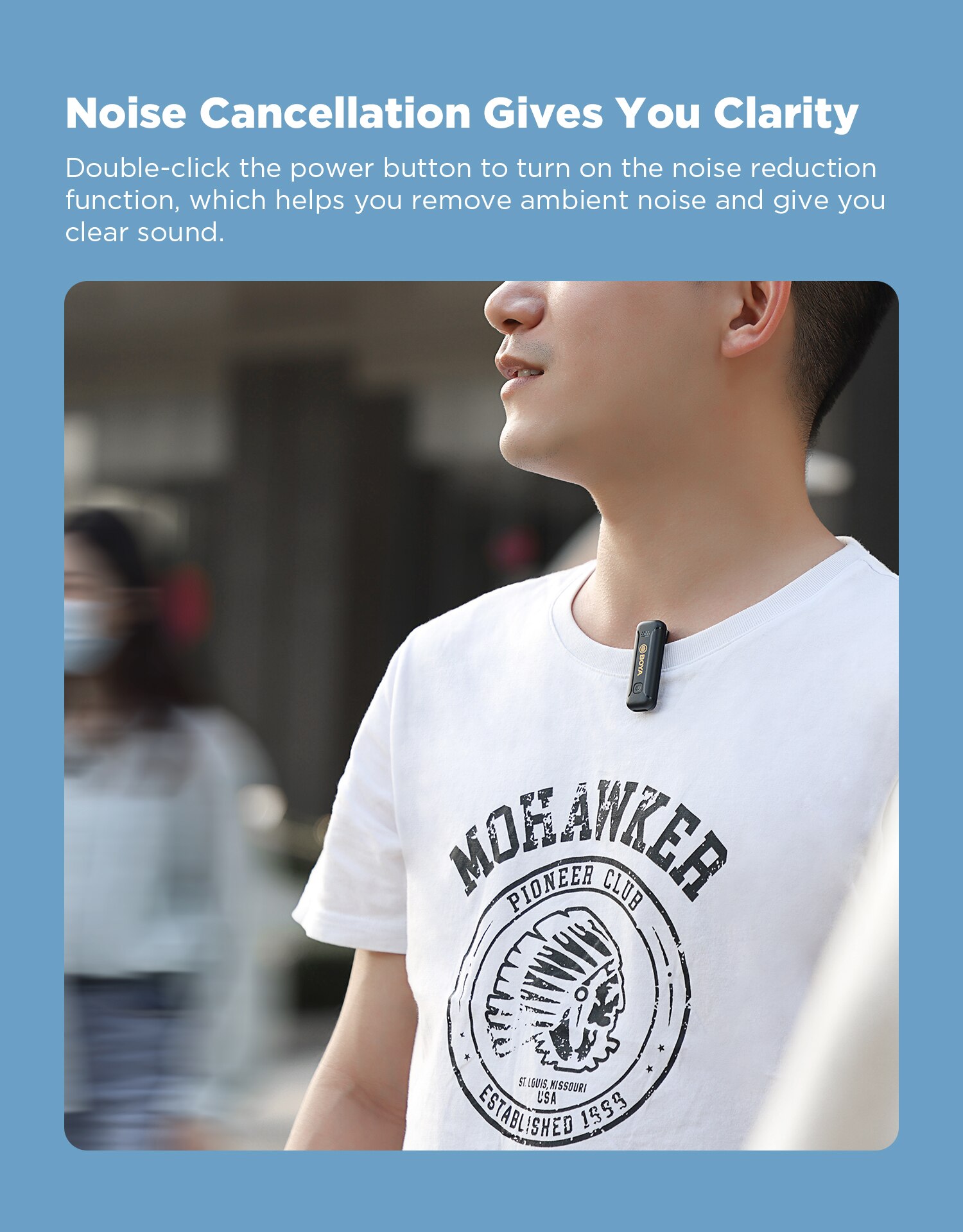 BOYA BY-WM3T2 U1/D1 Wireless lavalier Lapel Recording Microphone Type-C iphone for Mobile Phone/Tablet/Laptop Live Streams Vlog