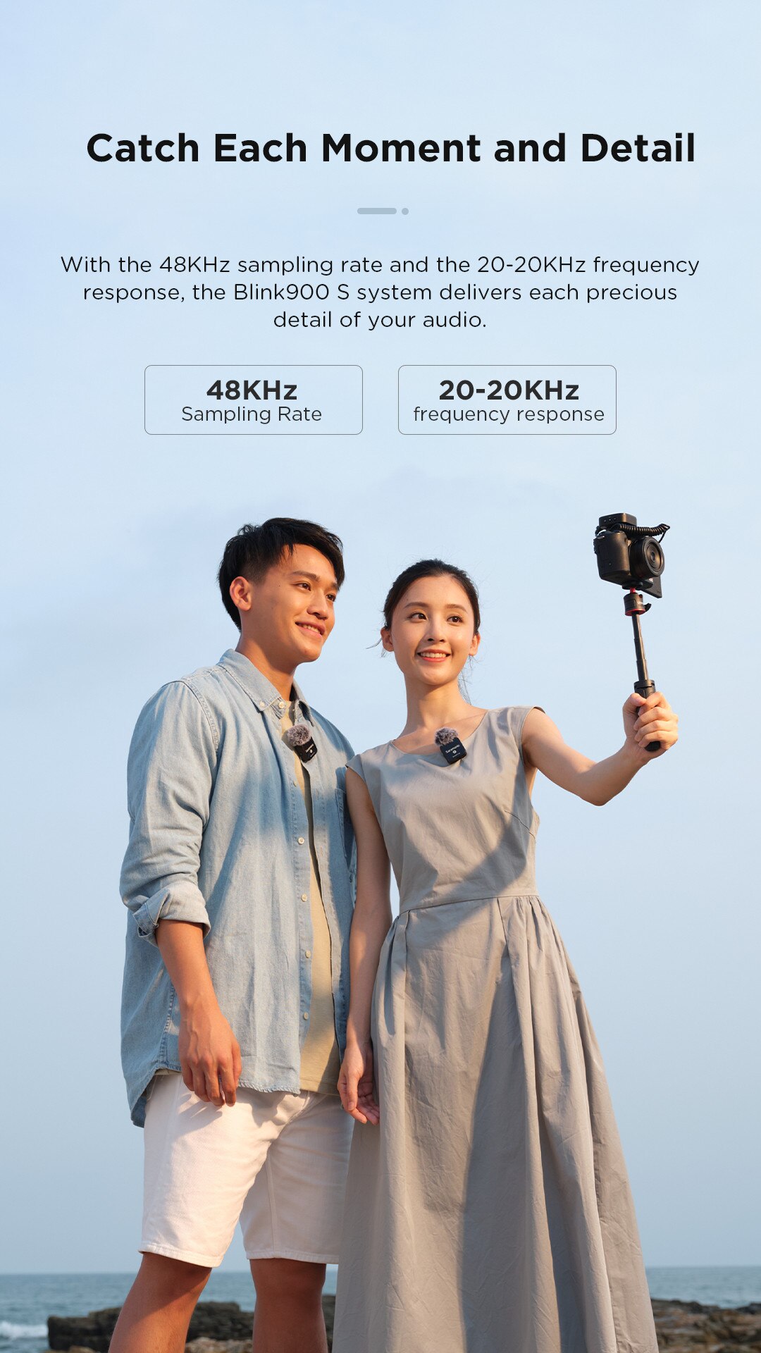 Saramonic Blink900 S 2.4GHz Dual-Channel Condenser Wireless Lavalier Microphone for Smartphone DSLR Camera Recorder Youtube Vlog