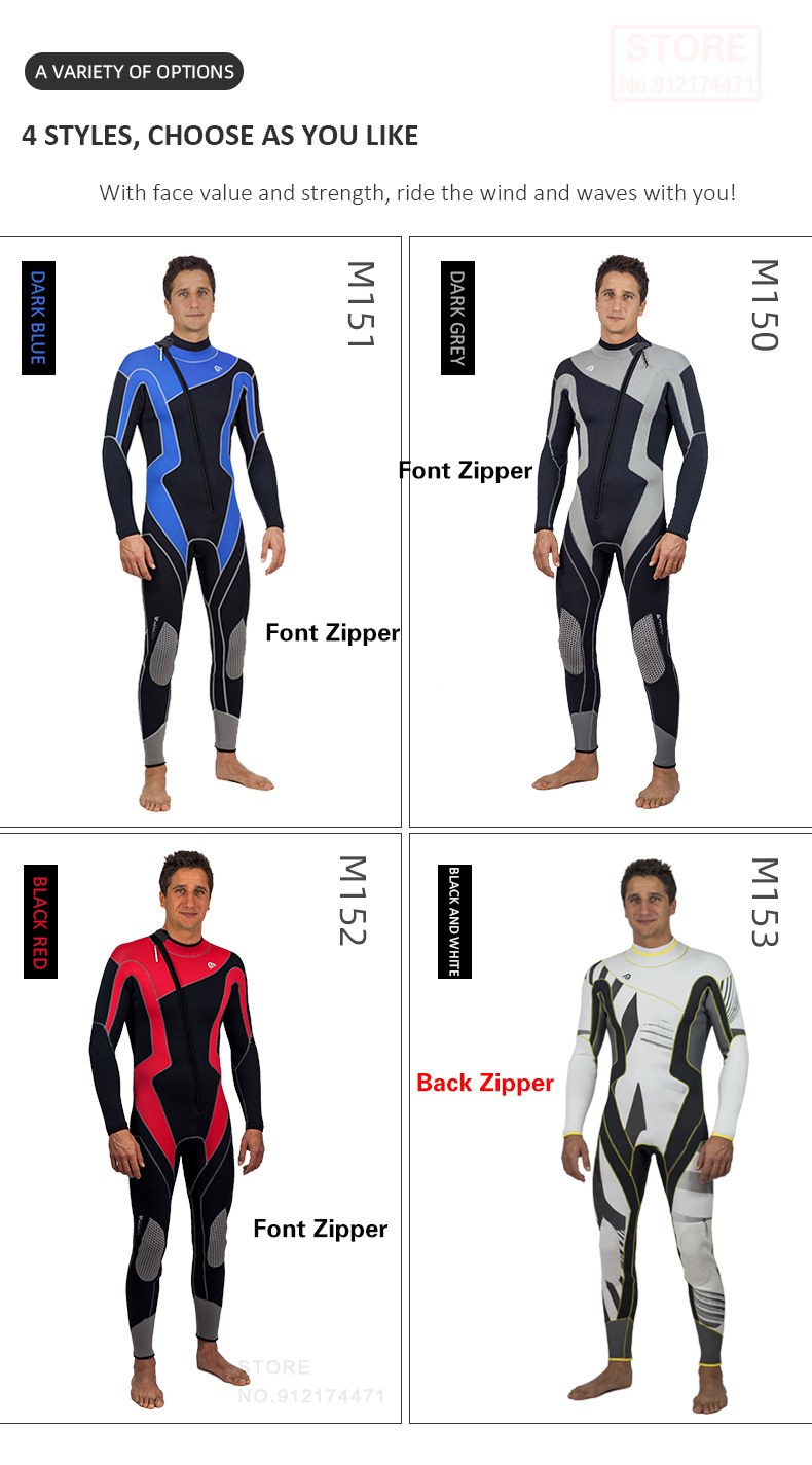 3MM Neoprene Wetsuit Men Surf Swimming Suit Kayak Jet Ski Surfing Spearfishing Scuba Diving Suit Water Sports Snorkeling Wetsuit
