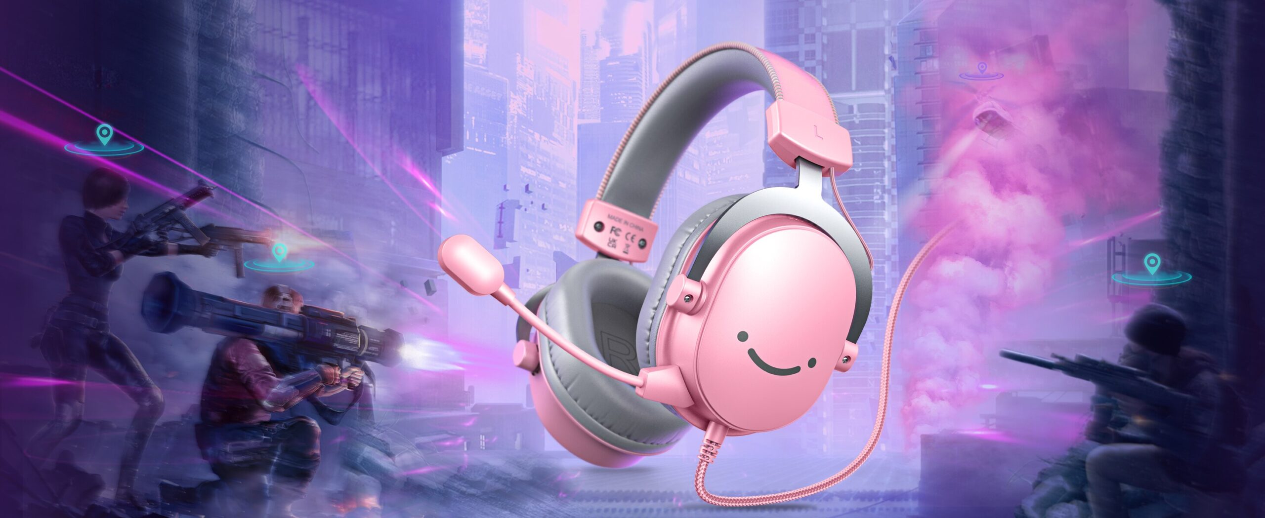 FIFINE USB/3.5mm Gaming Headset with 7.1 Surround Sound/MIC/Line-control,Over-ear Headphone for PC PS4/5 Moblie-Ampligame H9P