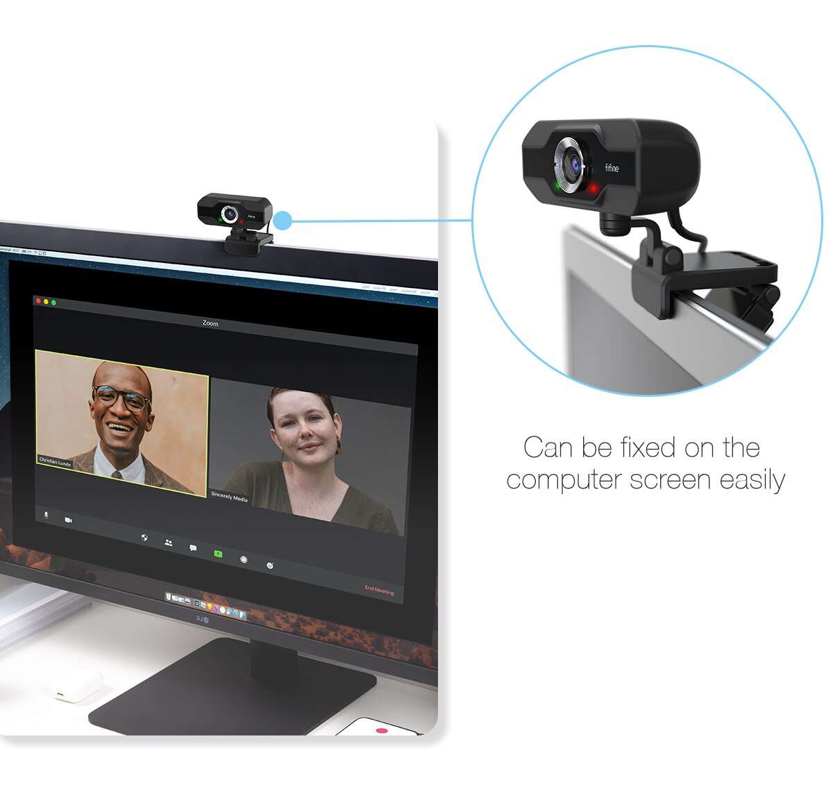 FIFINE 1080P Full HD PC Webcam for USB Desktop & Laptop , Live Streaming Webcam with Microphone HD Video,for Video Calling-K432