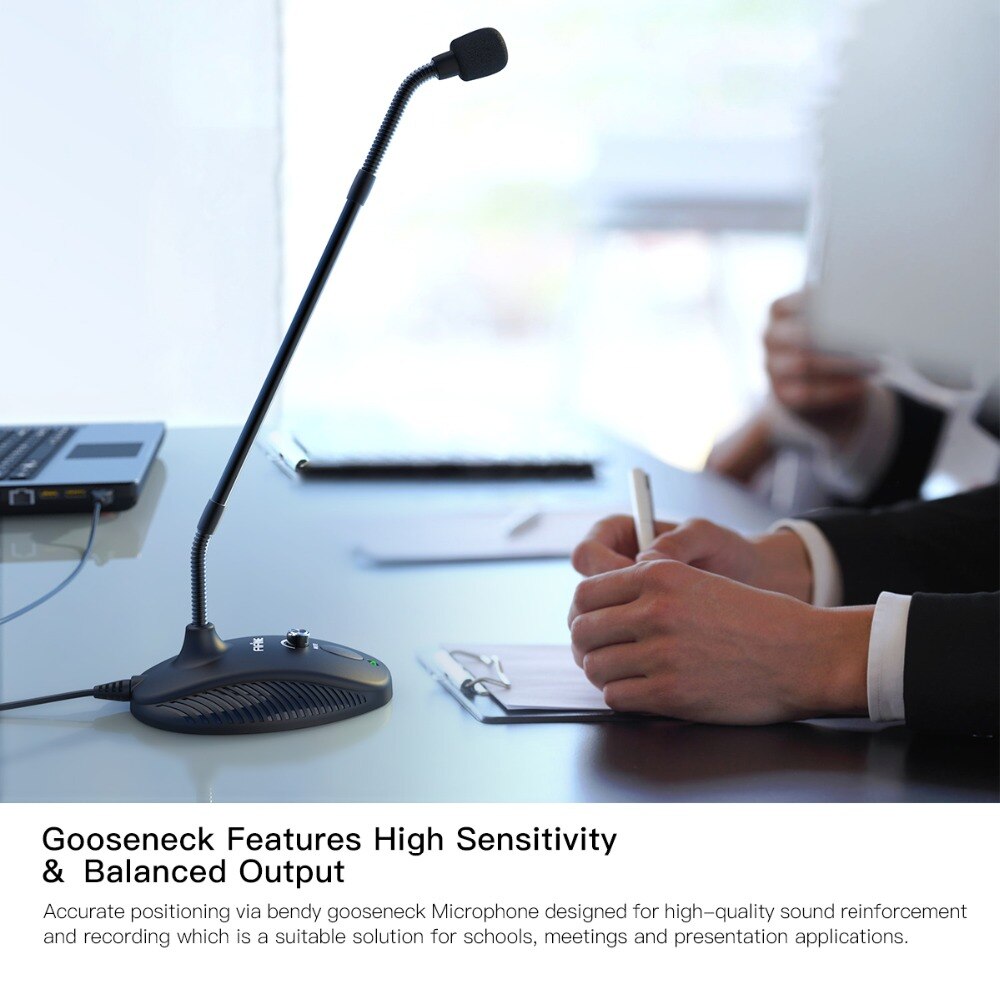 Fifine usb computer microphone 360 flexible gooseneck mic for  broadcasting conference instrument recording vedio gaming