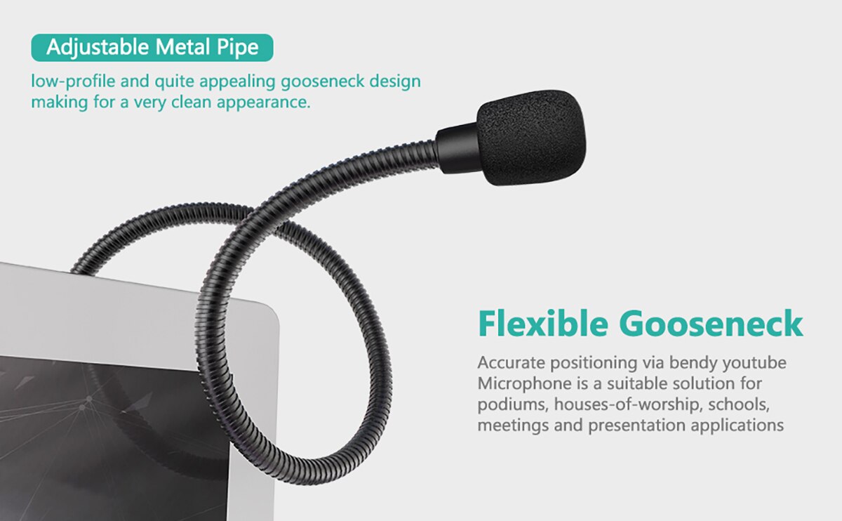 Fifine usb computer microphone 360 flexible gooseneck mic for  broadcasting conference instrument recording vedio gaming