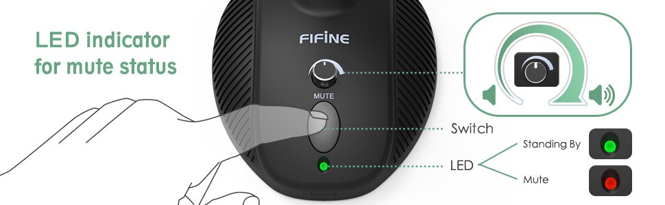 Fifine usb computer microphone 360 flexible gooseneck mic for  broadcasting conference instrument recording vedio gaming