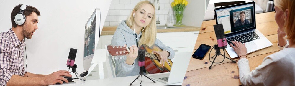 USB MIC Fifine Desktop Condenser Microphone for Videos Live Broadcast Online Meeting Skype suit for Windows Laptop k669