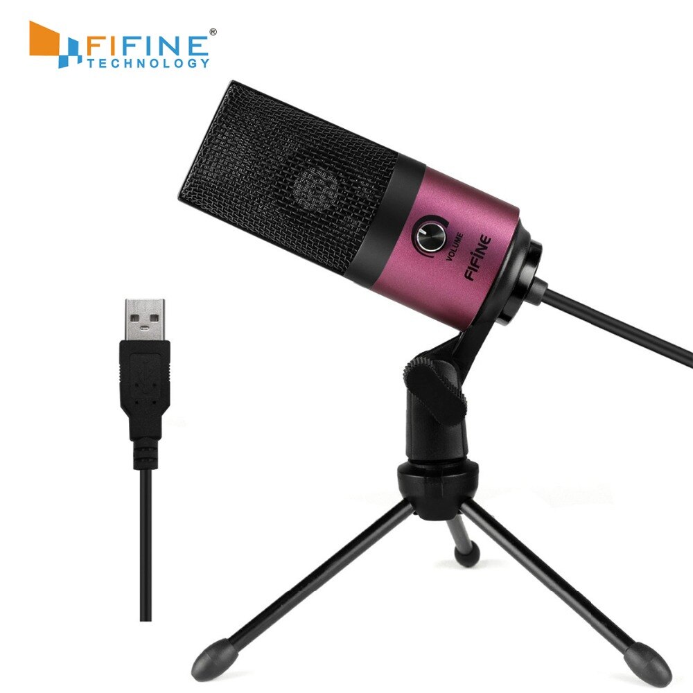 USB MIC Fifine Desktop Condenser Microphone for Videos Live Broadcast Online Meeting Skype suit for Windows Laptop k669