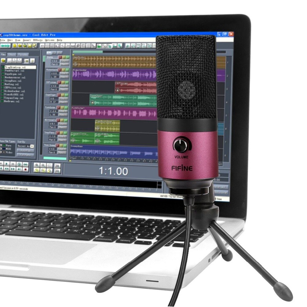 USB MIC Fifine Desktop Condenser Microphone for Videos Live Broadcast Online Meeting Skype suit for Windows Laptop k669
