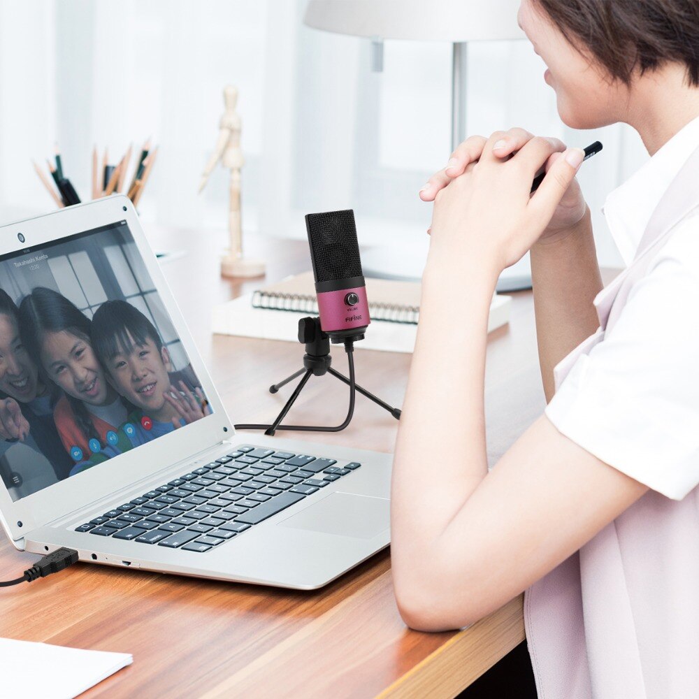 USB MIC Fifine Desktop Condenser Microphone for Videos Live Broadcast Online Meeting Skype suit for Windows Laptop k669