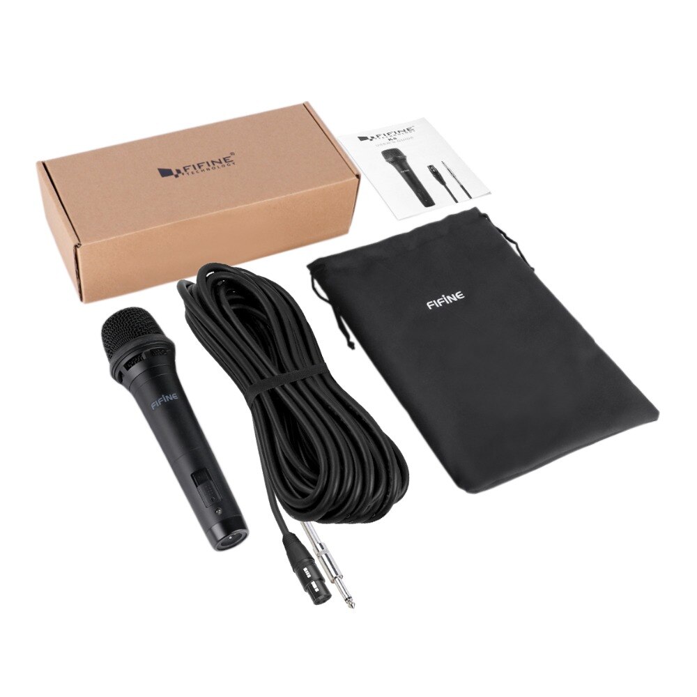 FIFINE Dynamic Vocal Microphone Cardioid Handheld Microphone with On/Off Switch for Karaoke, Live vocal, Speech etc.  -K8