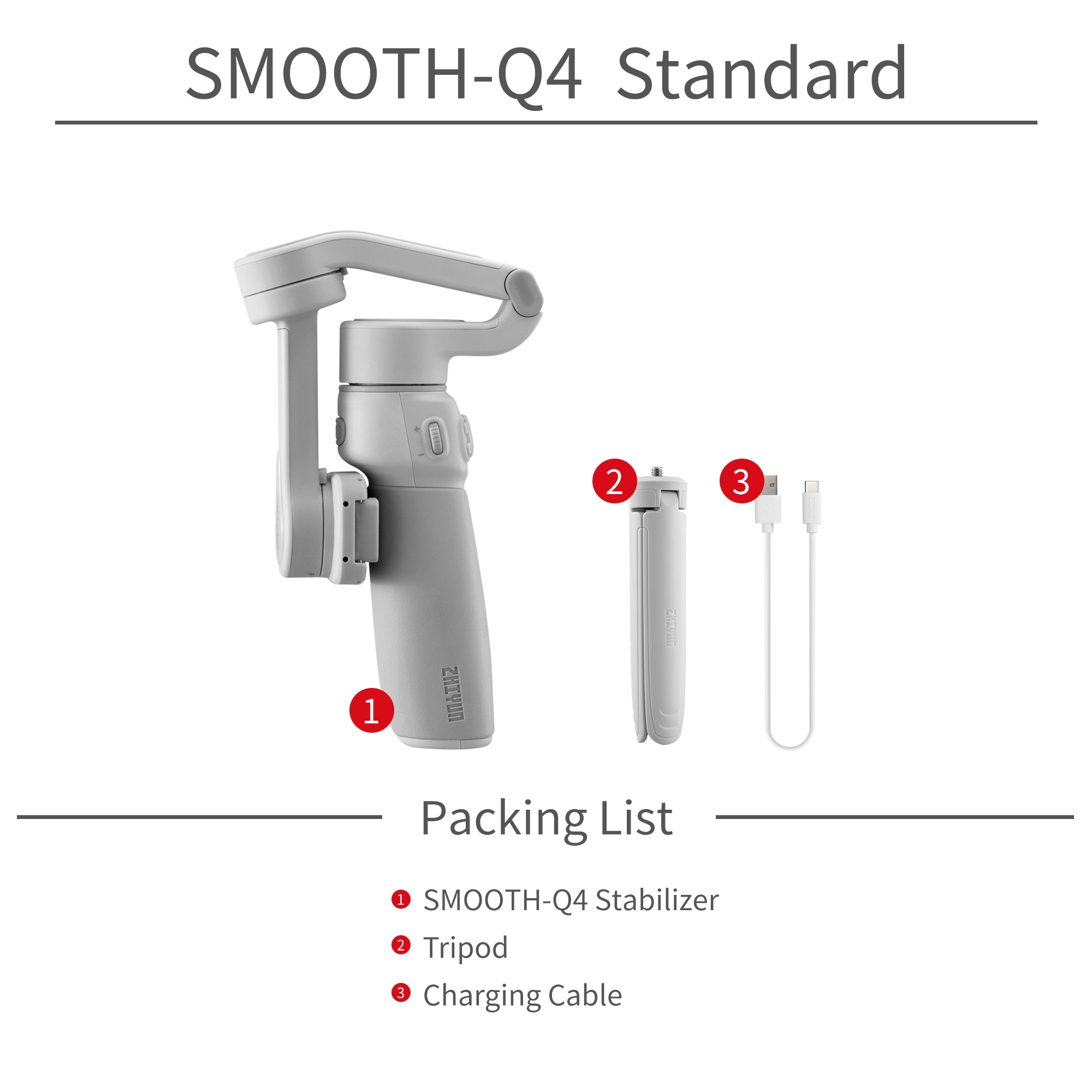 Zhiyun Smooth Q4 3-Axis Gimbal Handheld Stabilizer for Smartphone iPhone 14 pro max 13 12 Samsung Xiaomi Huawei for Vlog