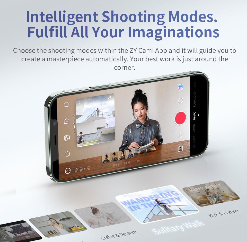 Zhiyun Smooth Q4 3-Axis Gimbal Handheld Stabilizer for Smartphone iPhone 14 pro max 13 12 Samsung Xiaomi Huawei for Vlog