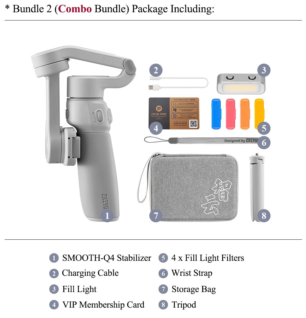 Zhiyun Smooth Q4 3-Axis Gimbal Handheld Stabilizer for Smartphone iPhone 14 pro max 13 12 Samsung Xiaomi Huawei for Vlog