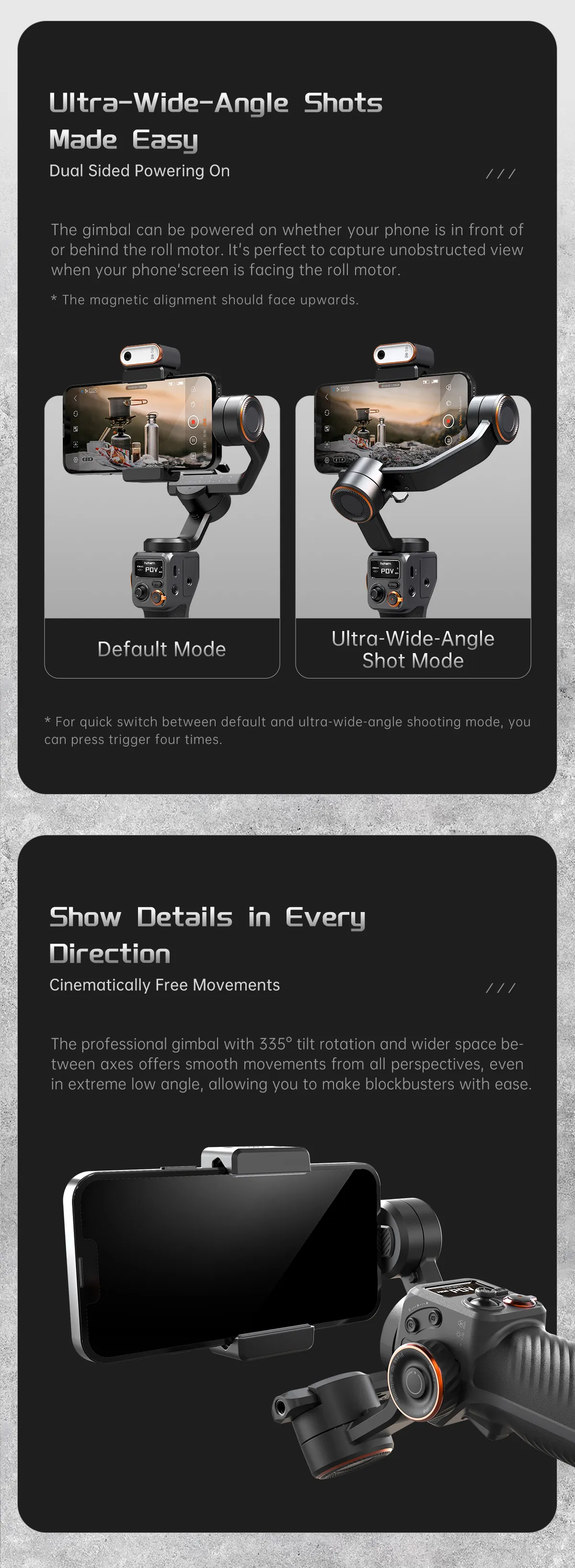 Hohem isteady m6 handheld cardan estabilizador selfie trip&eacute; para smartphone com luz de preenchimento magn&eacute;tico ai v&iacute;deo em cores vlogging